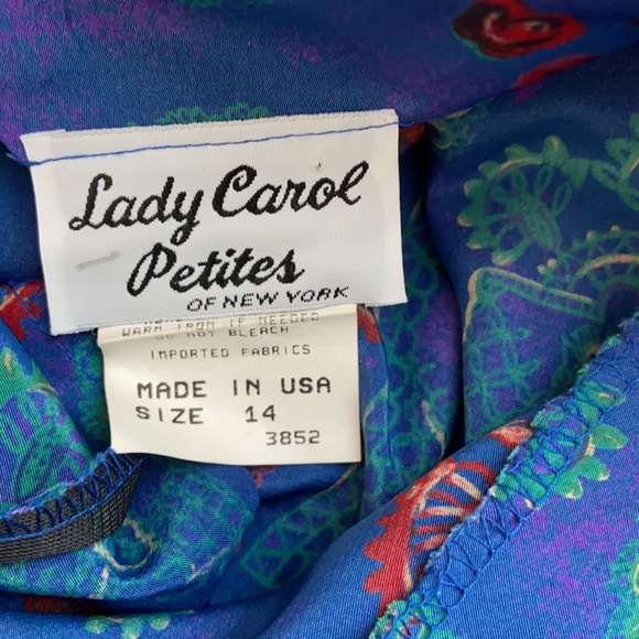 $5 $5 $5 Vintage 1970s Floral Button Down Pleated Fit & Flare Dress Sz 14 - Picture 5 of 5